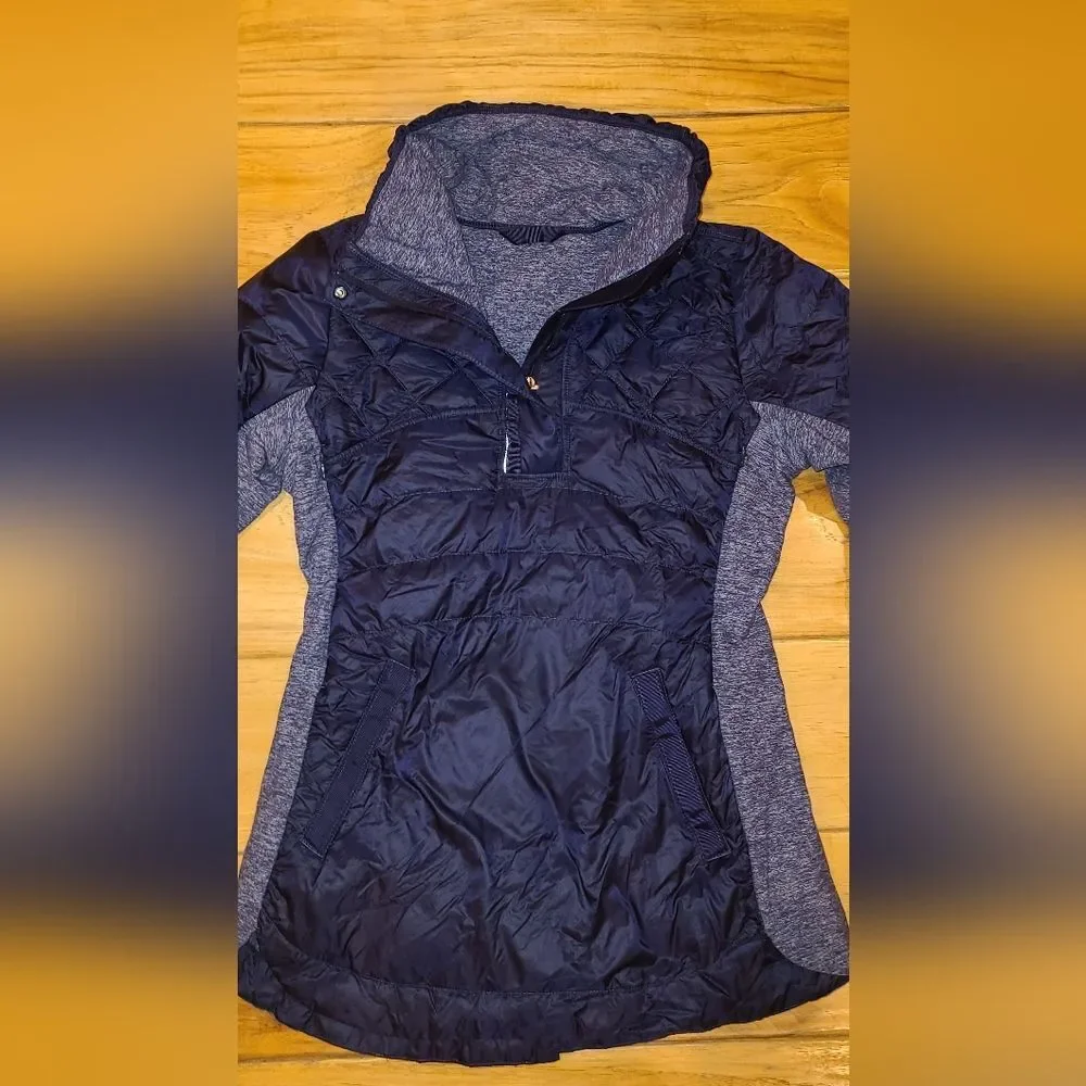 Lululemon Down For a Run Pullover Puffer Jacket dark blue Purple Medium 6 Or 8